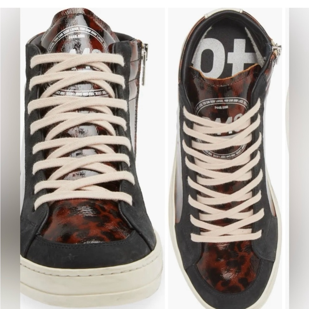 P448 Black and Brown High-Top Sneakers